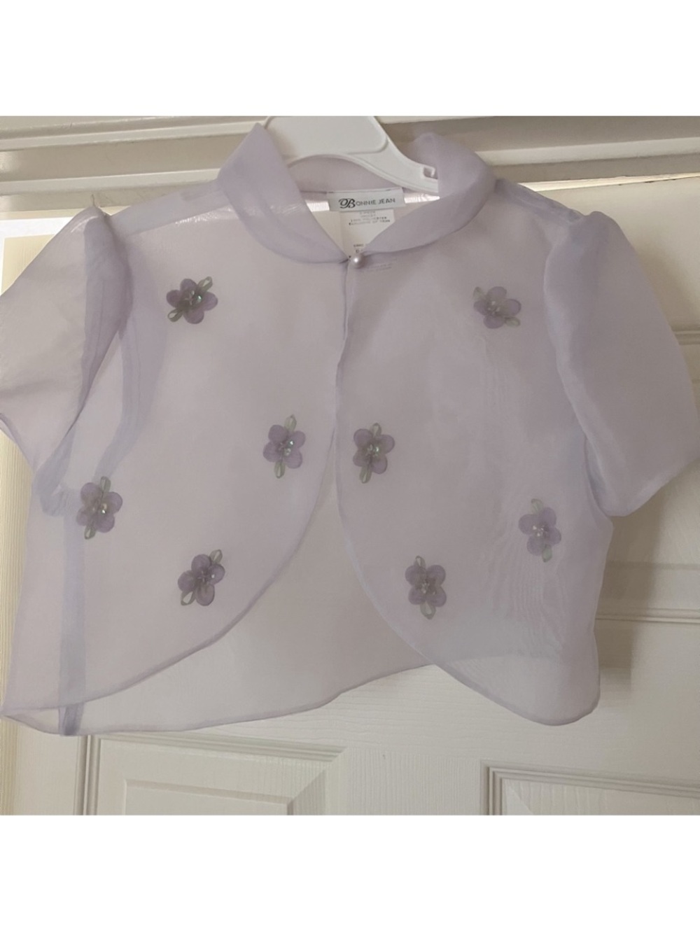 BONNIE JEAN Sheer Lavender Floral Special Occasion Bolero Girls 10 NEW NWOT